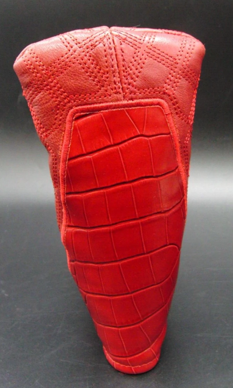 Luxury PSYKO GOLF Croc Quilted Embroidered Genuine Leather Putter Head Cover 5 Luxury PSYKO GOLF Croc Quilted Embroidered Genuine Leather Putter Head Cover - Image 3