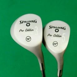 Refurbished Vintage Set Of 2 X Spalding Pro Caliber Woods 3 & 5 Regular Steel