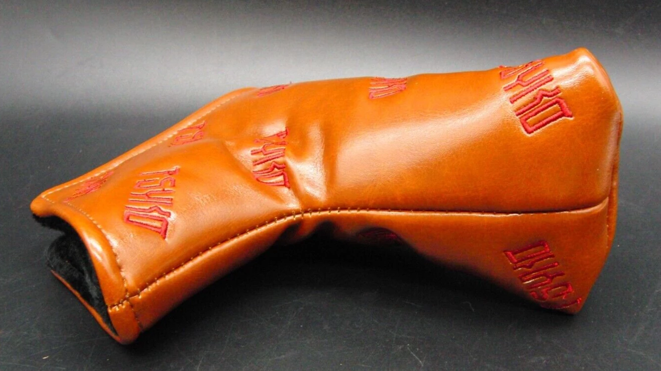Luxury PSYKO GOLF Embroidered Genuine Leather Putter Head Cover 4 Luxury PSYKO GOLF Embroidered Genuine Leather Putter Head Cover - Image 2
