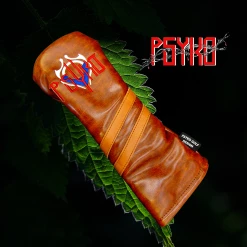 Luxury PSYKO GOLF Vintage-Style Embroidered PU Leather Wood Head Cover