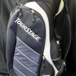 7 Division Bridgestone TourStage Black Silver Cart Trolley Golf Clubs Bag