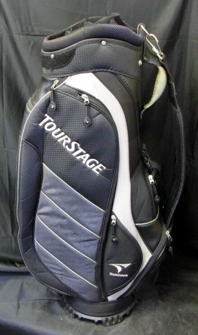 7 Division Bridgestone TourStage Black Silver Cart Trolley Golf Clubs Bag 3 7 Division Bridgestone TourStage Black Silver Cart Trolley Golf Clubs Bag