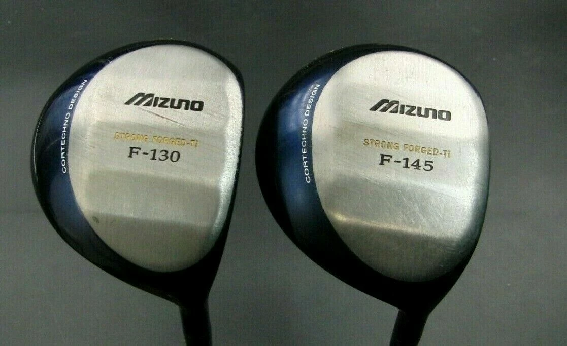 Set Of 2 X Mizuno F-130/ F145 Fairway Woods Senior Graphite Shafts Royal Grips 3 Set Of 2 X Mizuno F-130/ F145 Fairway Woods Senior Graphite Shafts Royal Grips