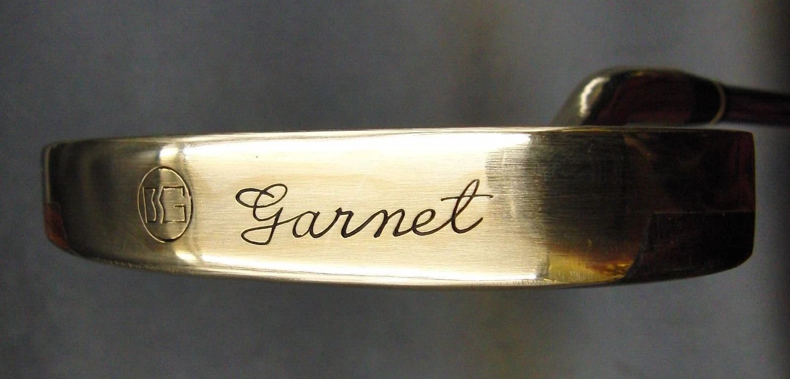 Vintage Garnet BG Wood & Brass Putter 88cm Playing Length Steel Shaft Wrap Grip 3 Vintage Garnet BG Wood & Brass Putter 88cm Playing Length Steel Shaft Wrap Grip