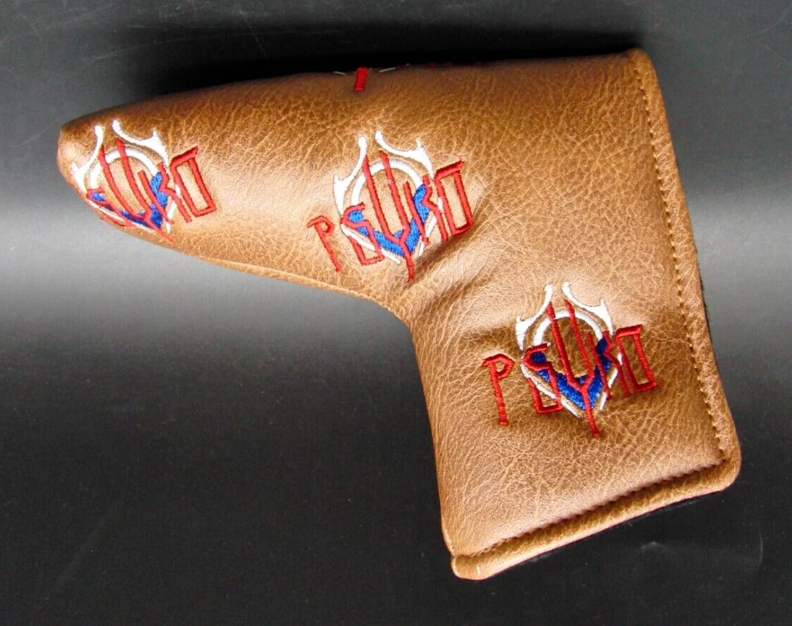 Luxury PSYKO GOLF Embroidered Genuine Leather Putter Head Cover 7 Luxury PSYKO GOLF Embroidered Genuine Leather Putter Head Cover - Image 5
