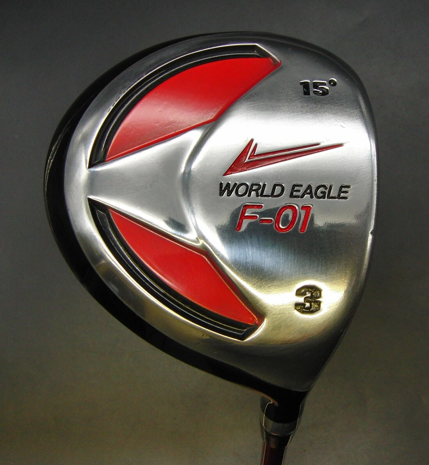 Japanese World Eagle F-01 15° 3 Wood Stiff Graphite Shaft Unbranded Grip 3 Japanese World Eagle F-01 15° 3 Wood Stiff Graphite Shaft Unbranded Grip