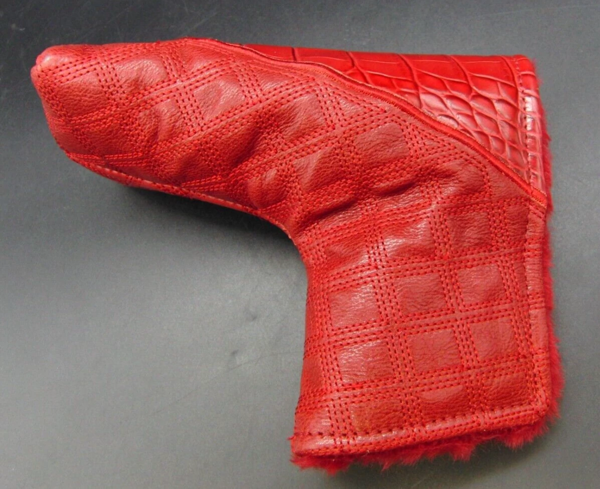 Luxury PSYKO GOLF Croc Quilted Embroidered Genuine Leather Putter Head Cover 4 Luxury PSYKO GOLF Croc Quilted Embroidered Genuine Leather Putter Head Cover - Image 2
