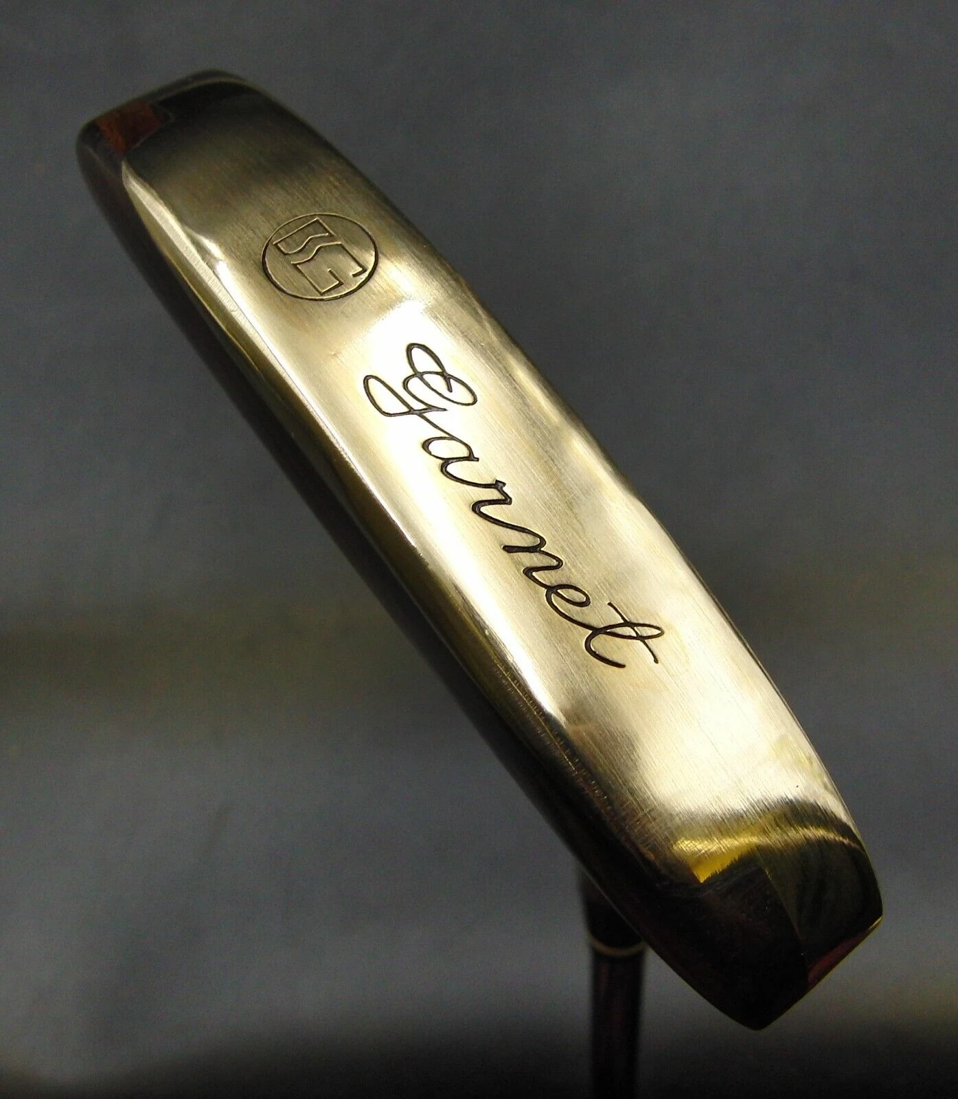 Vintage Garnet BG Wood & Brass Putter 88cm Playing Length Steel Shaft Wrap Grip 7 Vintage Garnet BG Wood & Brass Putter 88cm Playing Length Steel Shaft Wrap Grip - Image 5