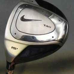 Left Handed Nike T40 15º 3 Wood Stiff Graphite Shaft Nike Grip