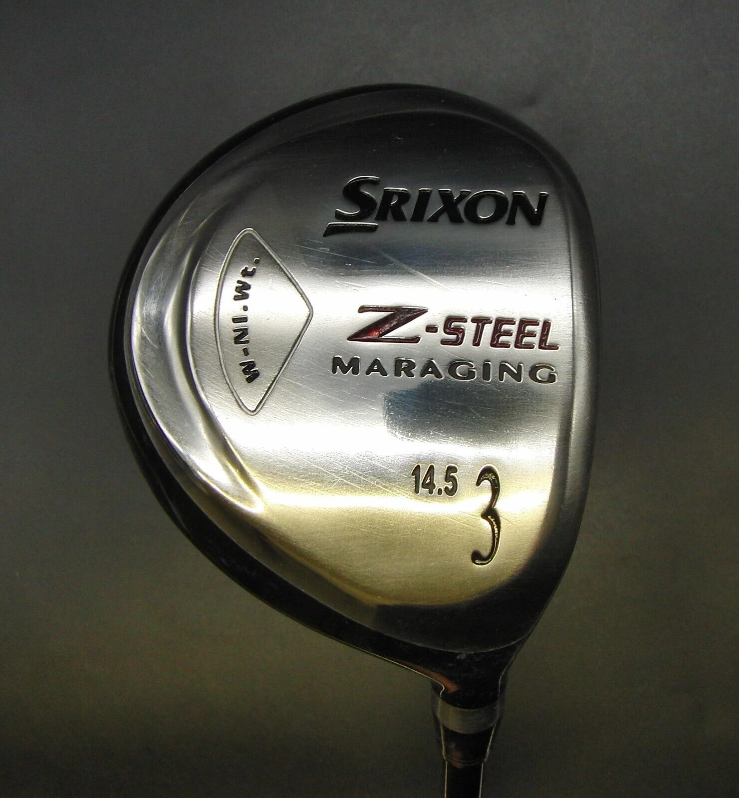 Pro Power Srixon Z-Steel Maraging 14.5° 3 Wood Stiff Graphite Shaft Burrows Grip 3 Pro Power Srixon Z-Steel Maraging 14.5° 3 Wood Stiff Graphite Shaft Burrows Grip