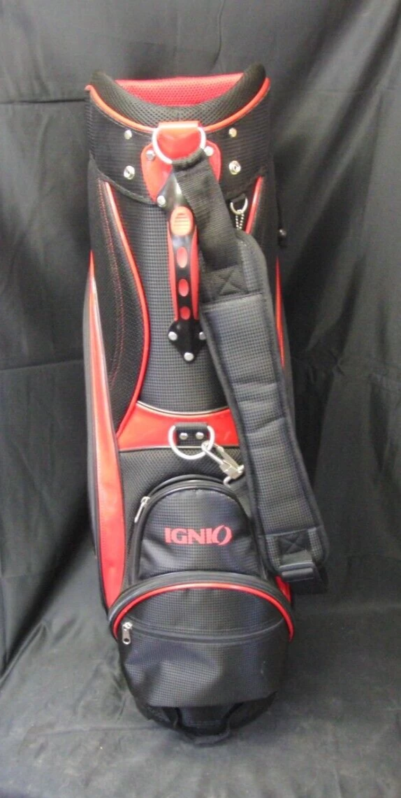 Japanese 5 Division Ignio Black & Red Tour Trolley Cart Golf Bag 4 Japanese 5 Division Ignio Black & Red Tour Trolley Cart Golf Bag - Image 2