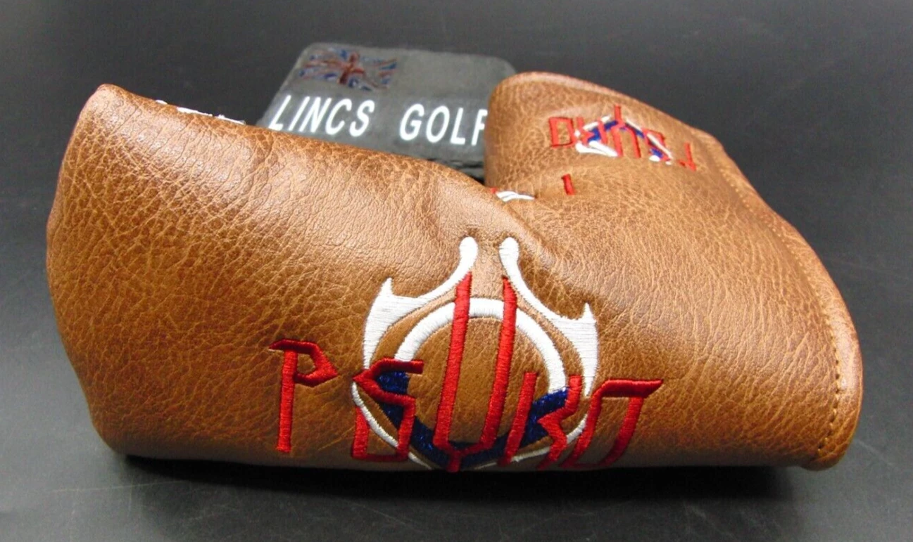 Luxury PSYKO GOLF Embroidered Genuine Leather Putter Head Cover 5 Luxury PSYKO GOLF Embroidered Genuine Leather Putter Head Cover - Image 3