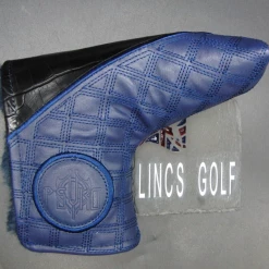Luxury PSYKO GOLF Croc/Quilted Genuine Leather Putter Embossed Logo Head Cover