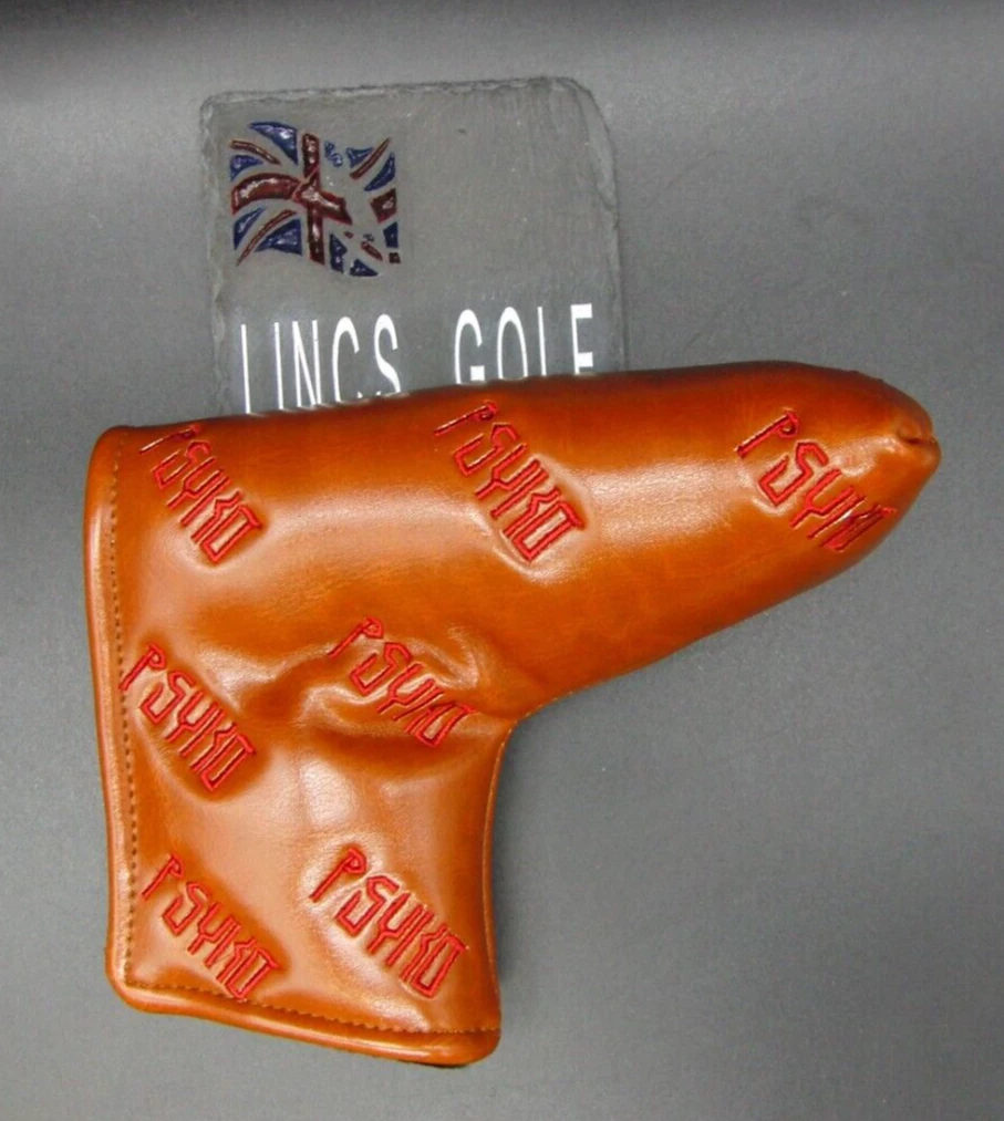 Luxury PSYKO GOLF Embroidered Genuine Leather Putter Head Cover 3 Luxury PSYKO GOLF Embroidered Genuine Leather Putter Head Cover