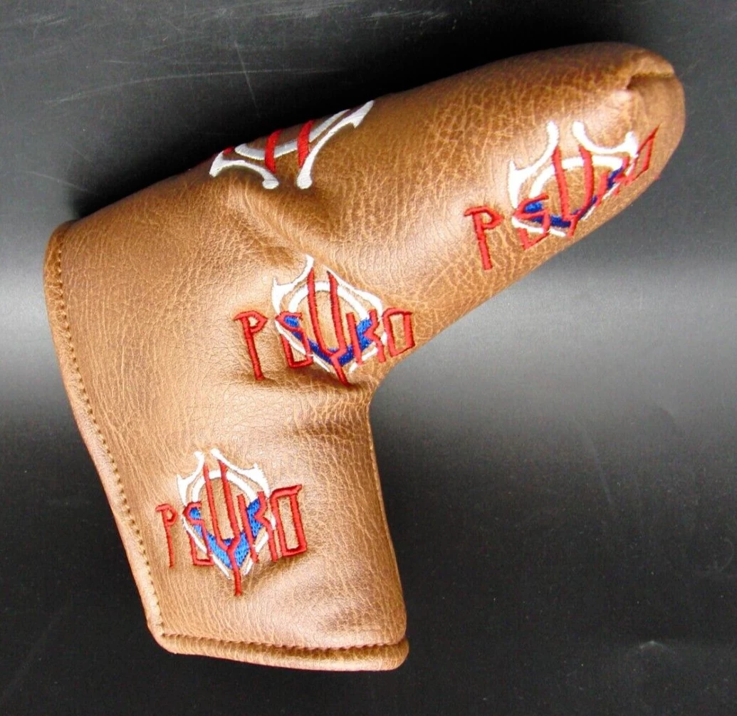 Luxury PSYKO GOLF Embroidered Genuine Leather Putter Head Cover 6 Luxury PSYKO GOLF Embroidered Genuine Leather Putter Head Cover - Image 4
