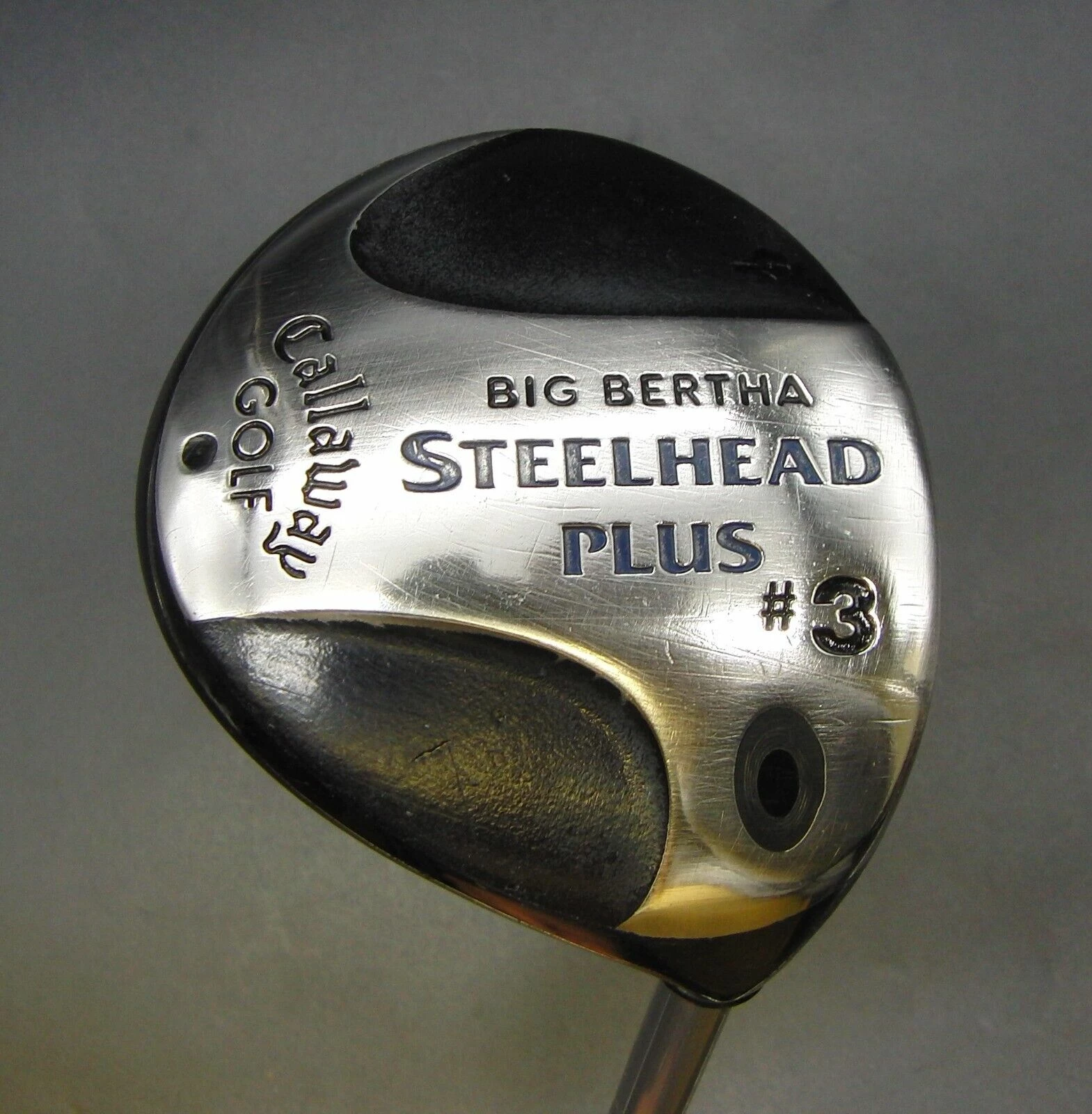 Callaway Big Bertha Steelhead Plus # 3 Wood Firm Graphite Shaft Nine Lives Grip 3 Callaway Big Bertha Steelhead Plus # 3 Wood Firm Graphite Shaft Nine Lives Grip